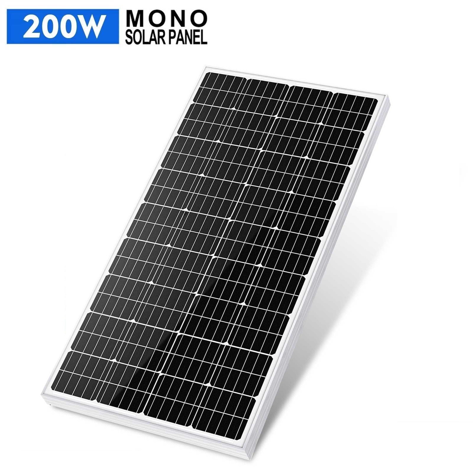 PFCTART 200W 12V Monocrystalline Solar Panel For Off-Grid Generator Home RV Boat