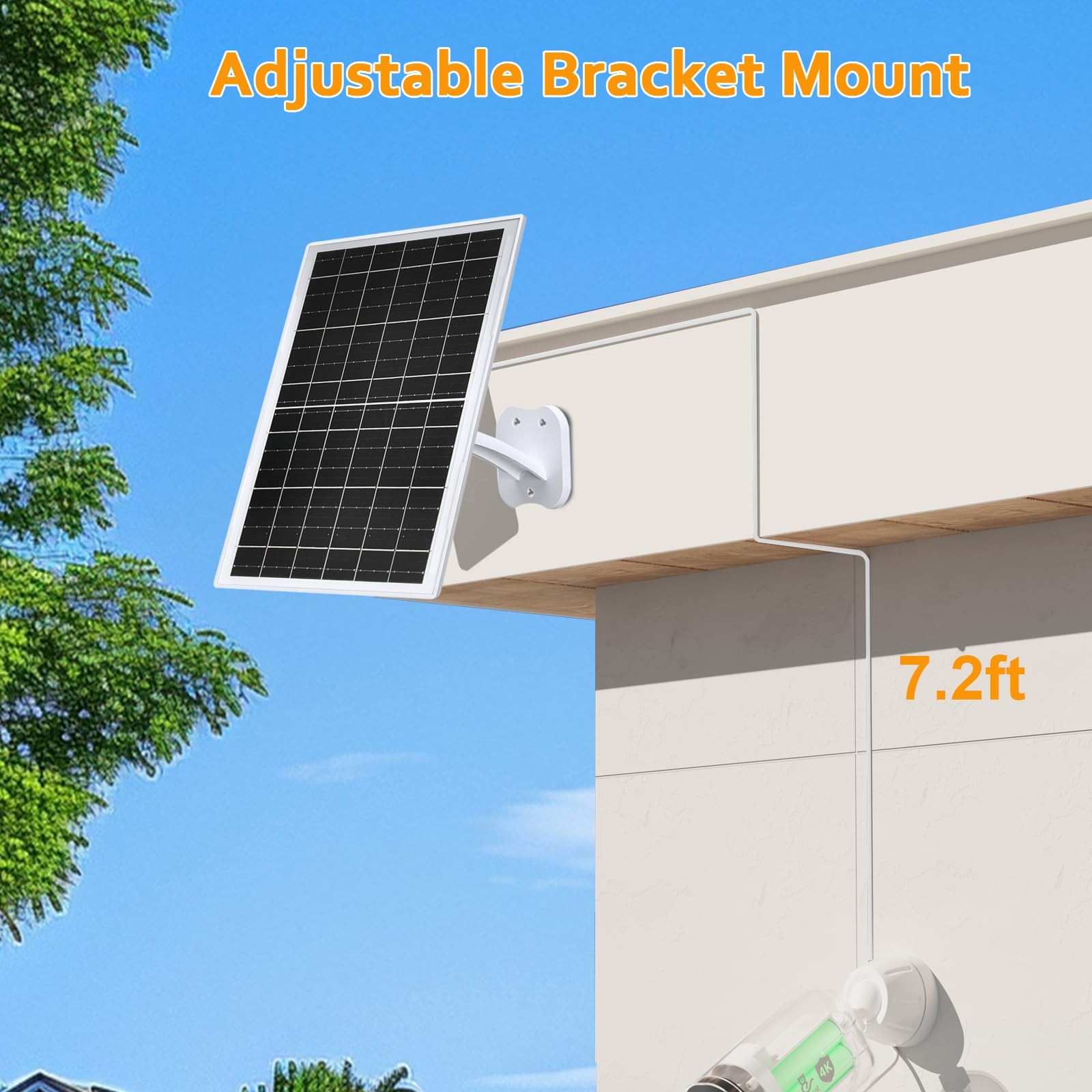 13W Solar Charger, High-Power Solar Panel with Battery-Powered Cameras, USB-C…