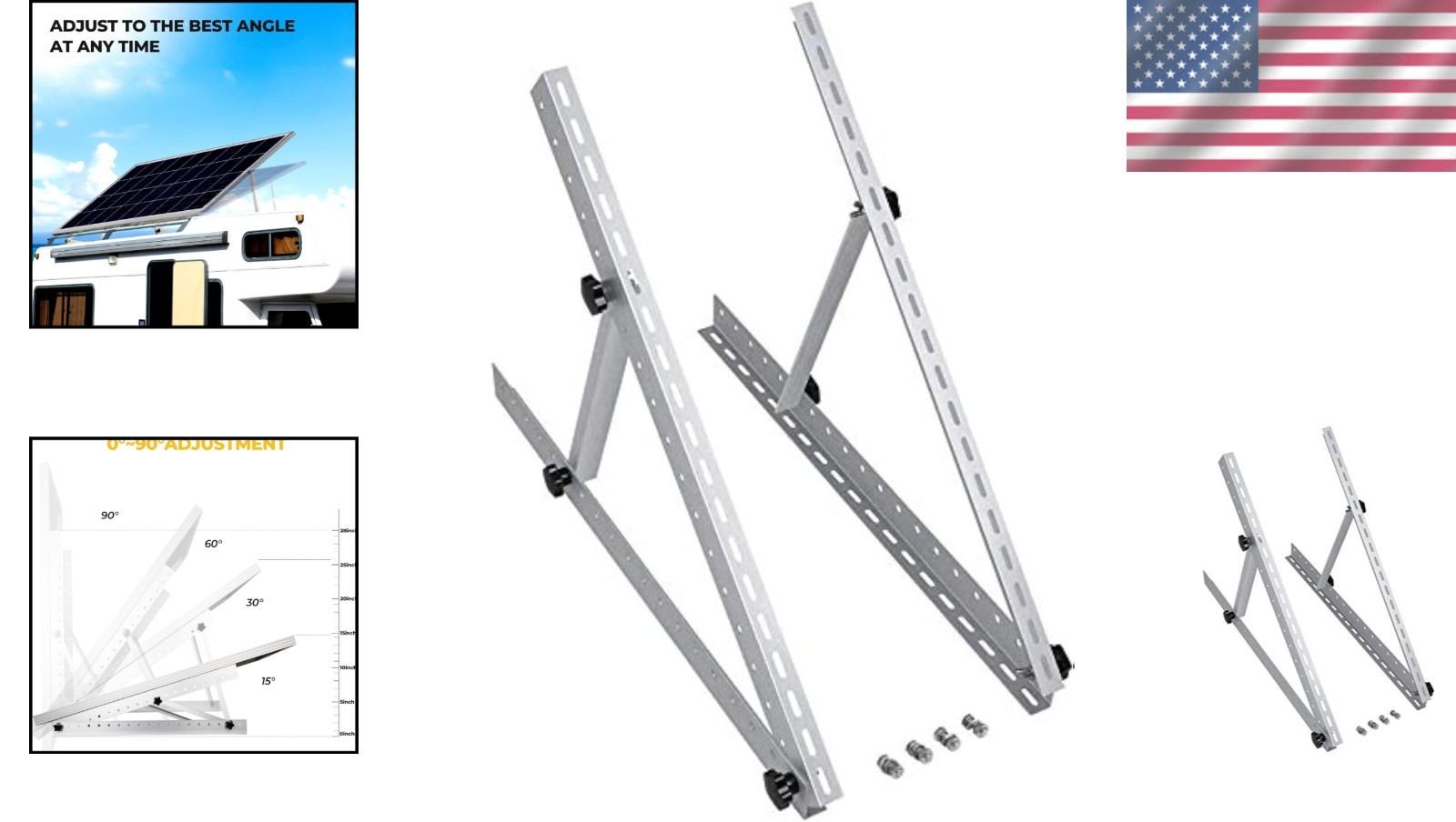 Solar Panel Tilt Mount Brackets – Adjustable 28in
