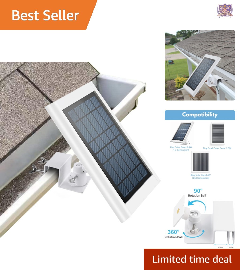 Gutter Mount Aluminum Adjustable Weatherproof Bracket for Ring Solar Panel