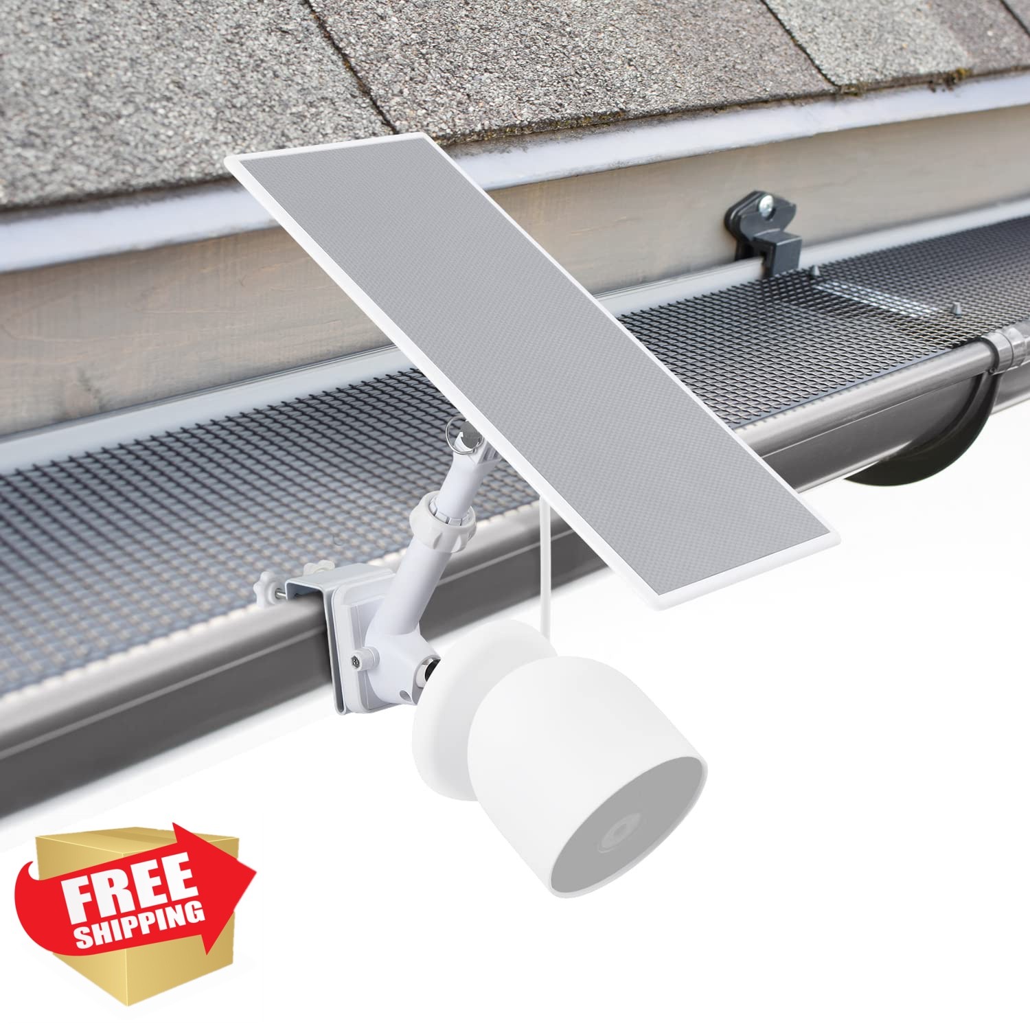 Wasserstein Gutter Mount for Nest Cam Battery Solar Panel