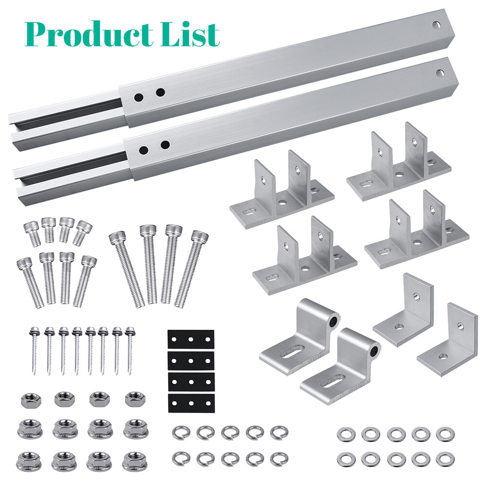 4 Pcs Adjustable Tilt Solar Panel Mount Brackets Kit Aluminum Alloy for Off-Grid