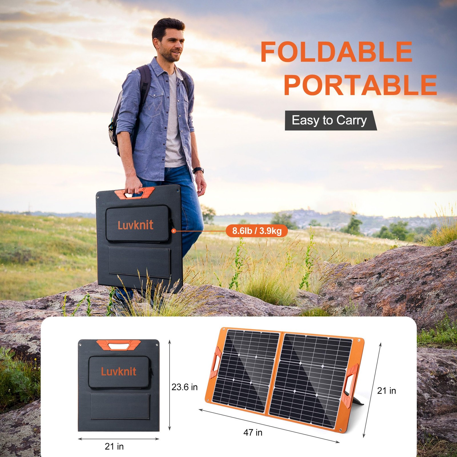 Solar Panels 100Watt Portable 24% High-Efficiency 18V Foldable Solar Charger …