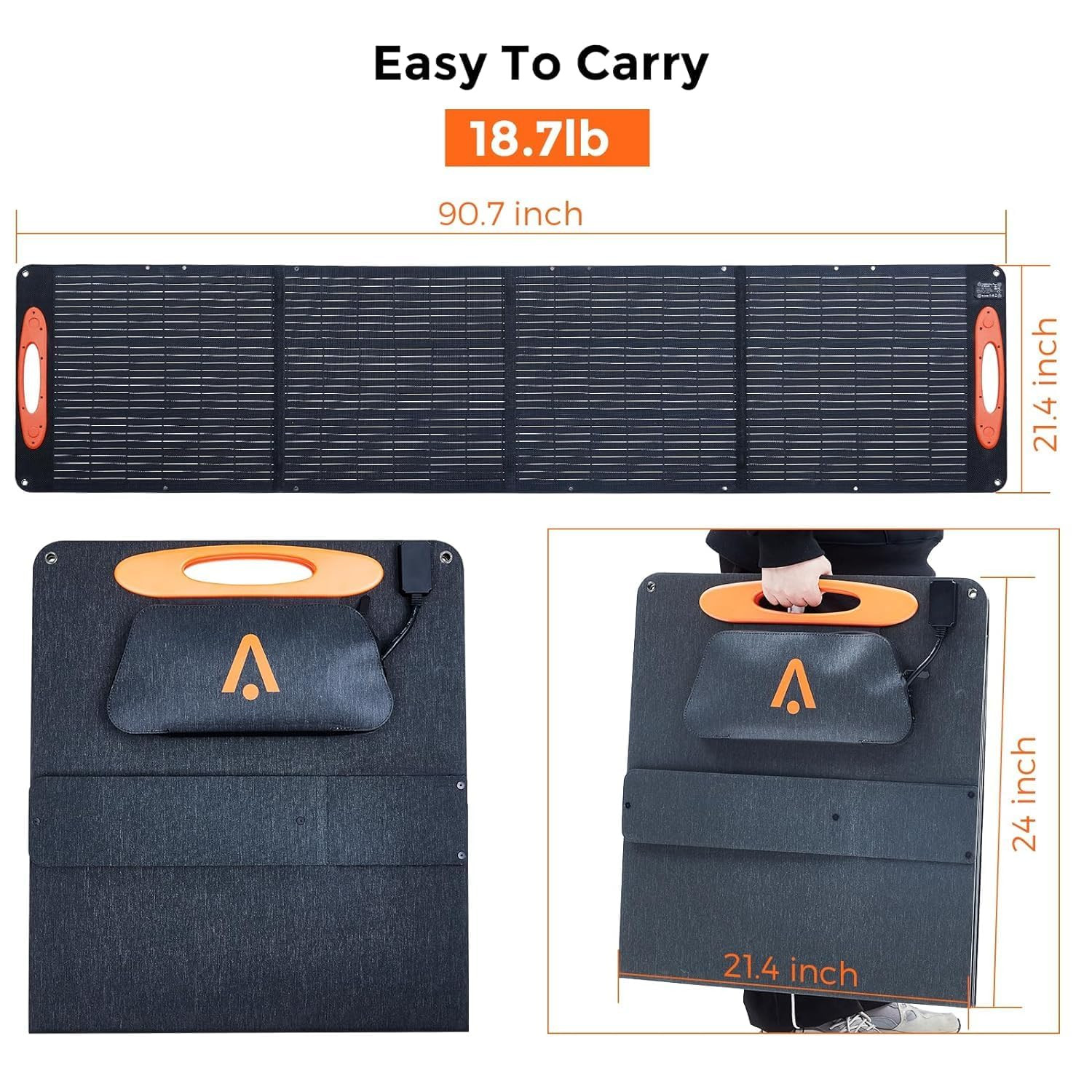 Portable Solar Panel 210W, 99% Power Station Compatible, IP68 Waterproof, High-E