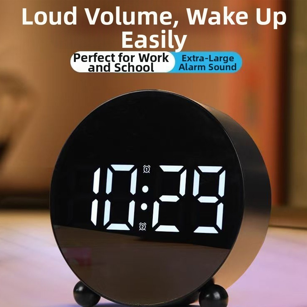 Dual Alarm LED Digital Clock Large LED Display Bold Digits For Easy Reading