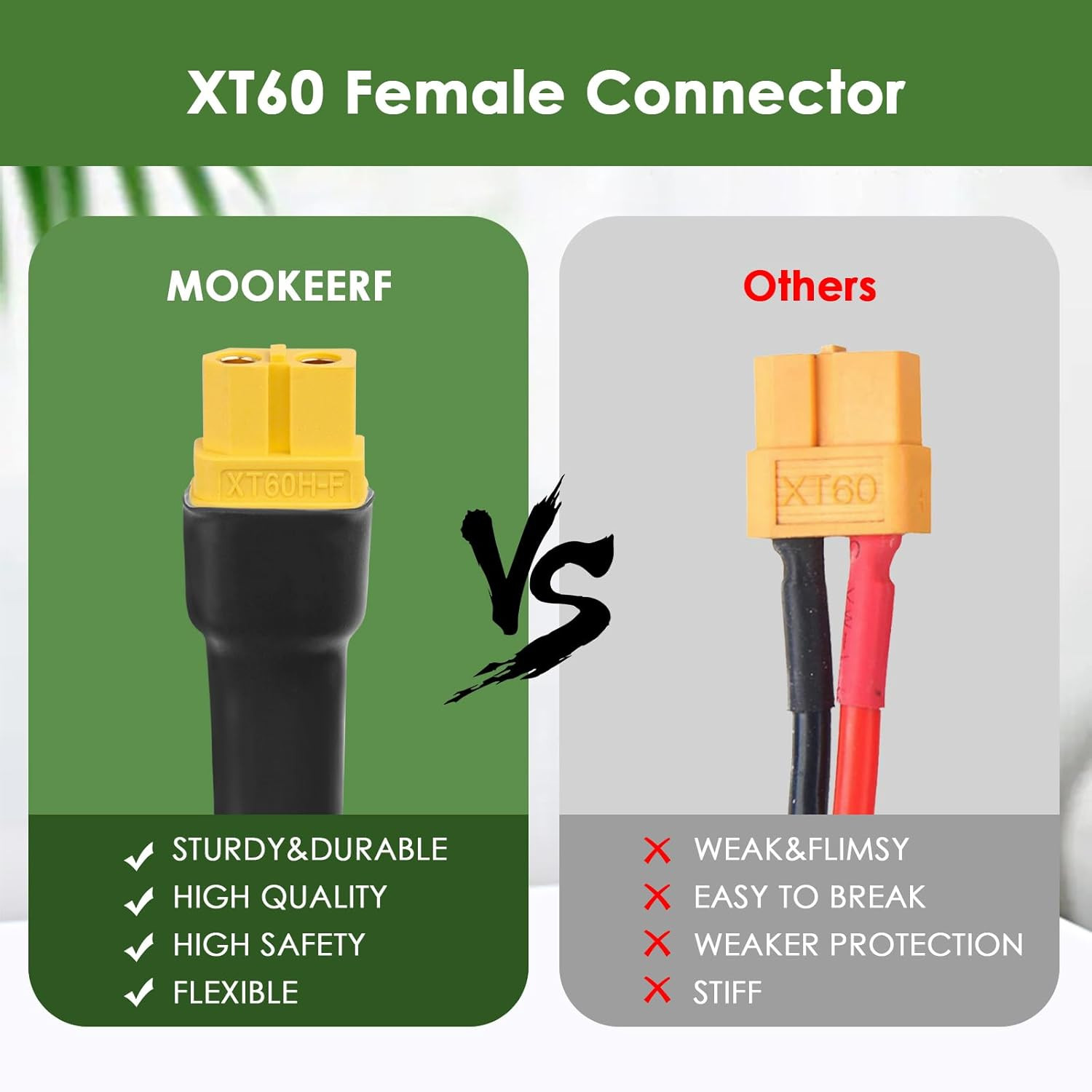 Solar to XT60 Extension Cable 10AWG 25FT Solar Connector to XT60 Adapter Cable f