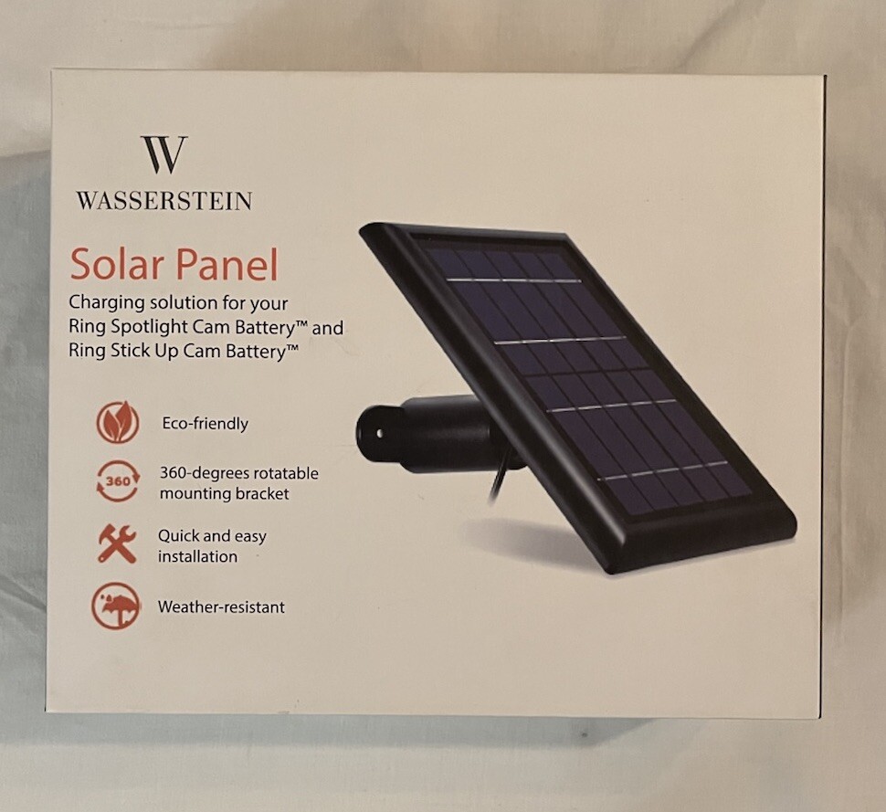 Wasserstein Solar Panel Compatible w/ Ring Spotlight/ Stick Up Cam Battery White