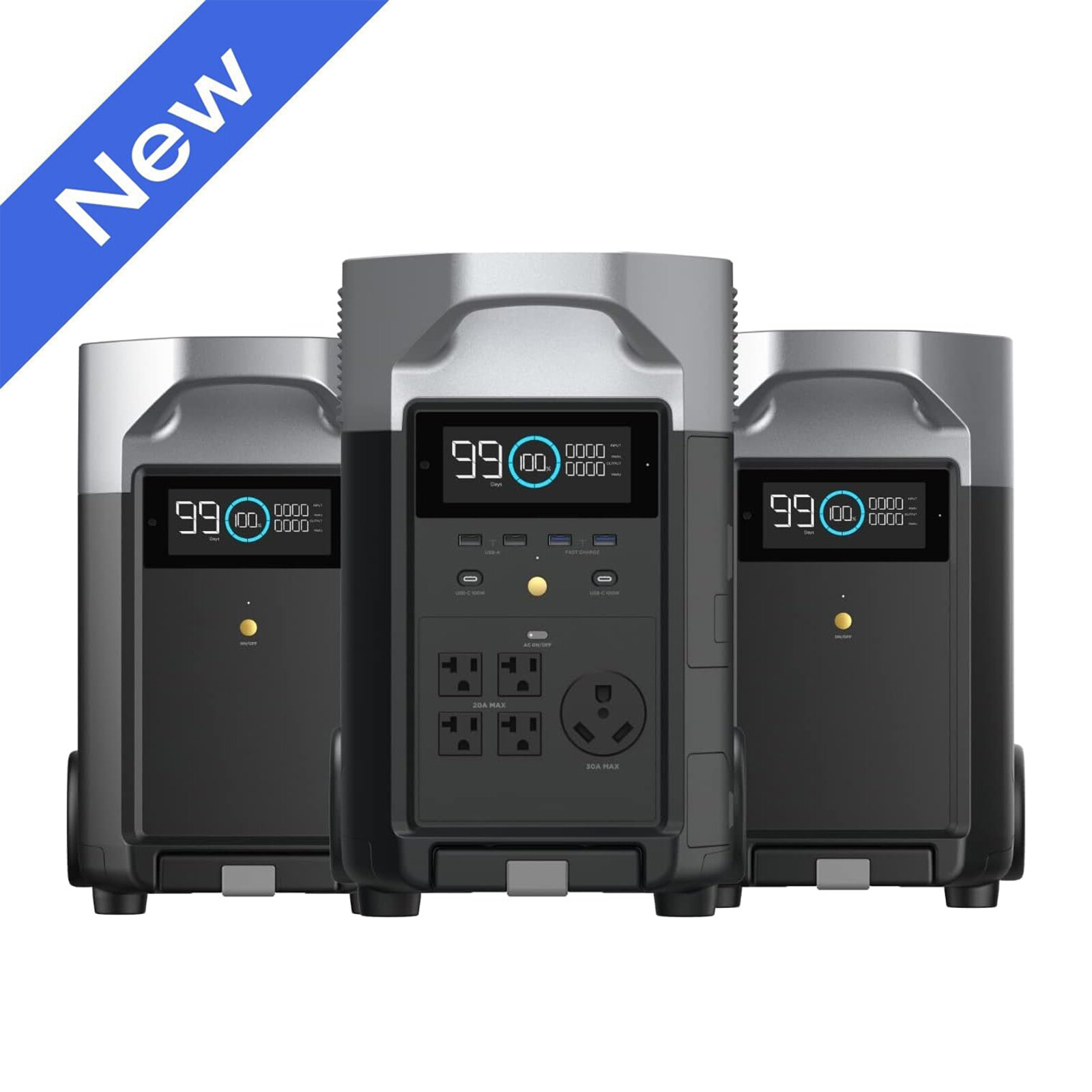 EcoFlow 10.8kWh DELTA Pro Portable Power Station with 2 Extra Battery LiFePO4