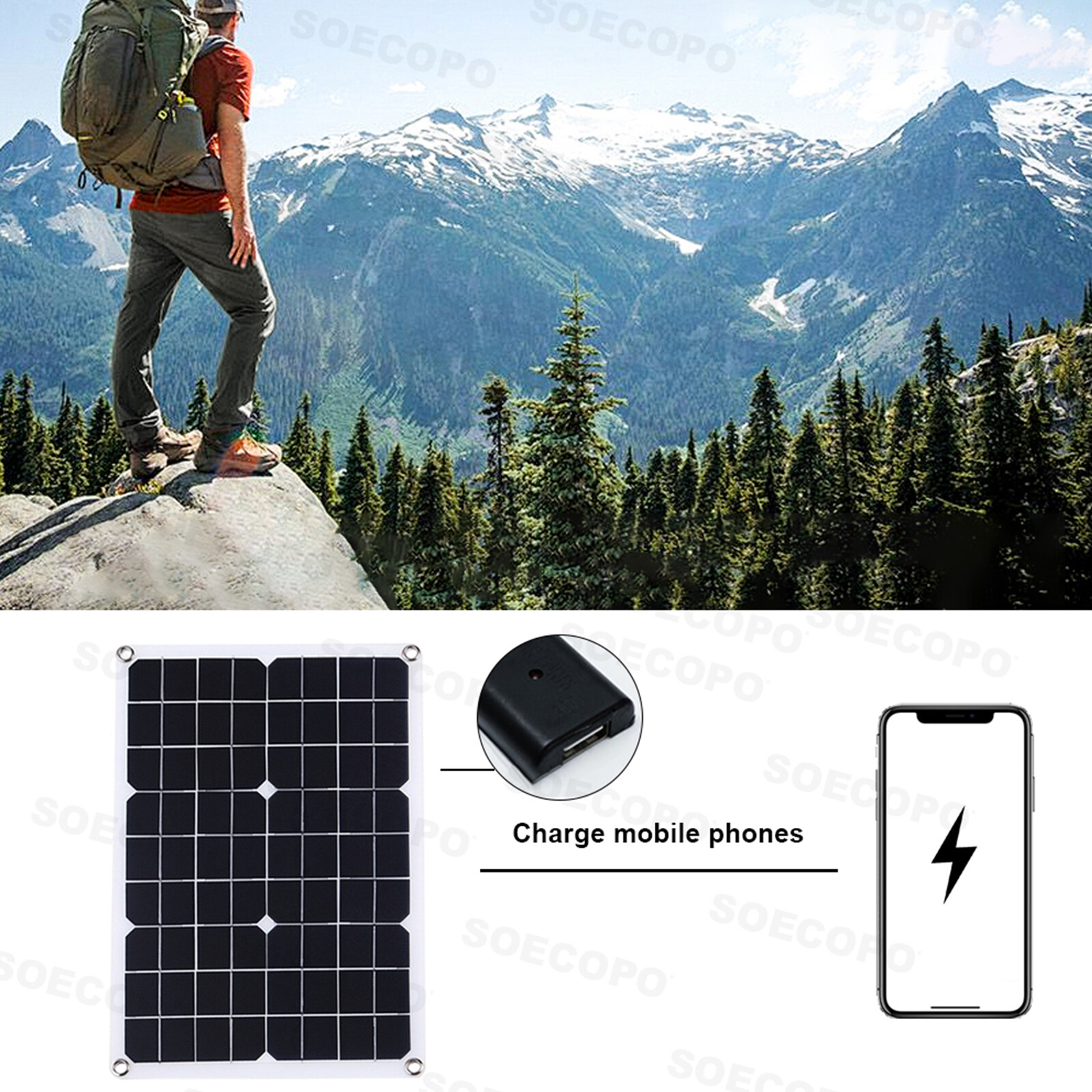 8000W Solar System DC12V/24V to 110V/220V Off-Grid Inverter System 100A 500W