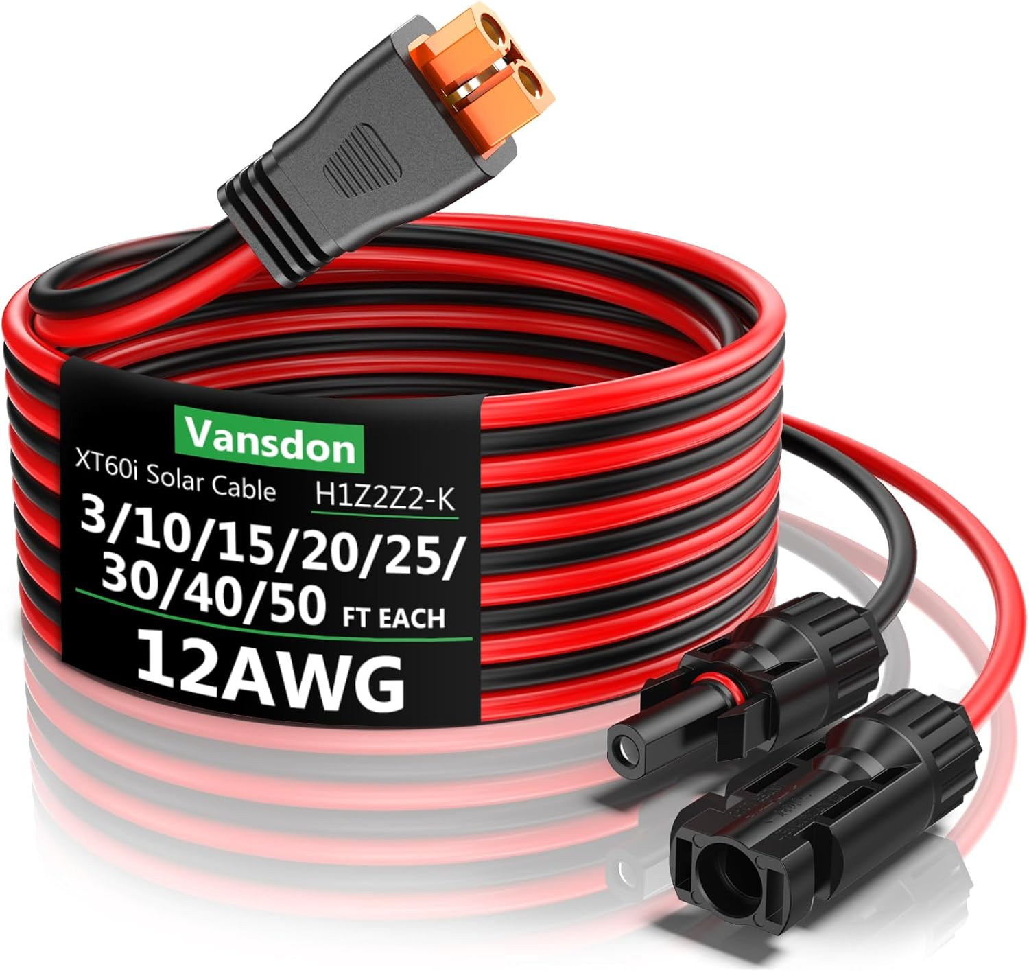 Solar to Xt60I Extension Cable 12AWG 20FT Xt60I Female to Male Connector for RV