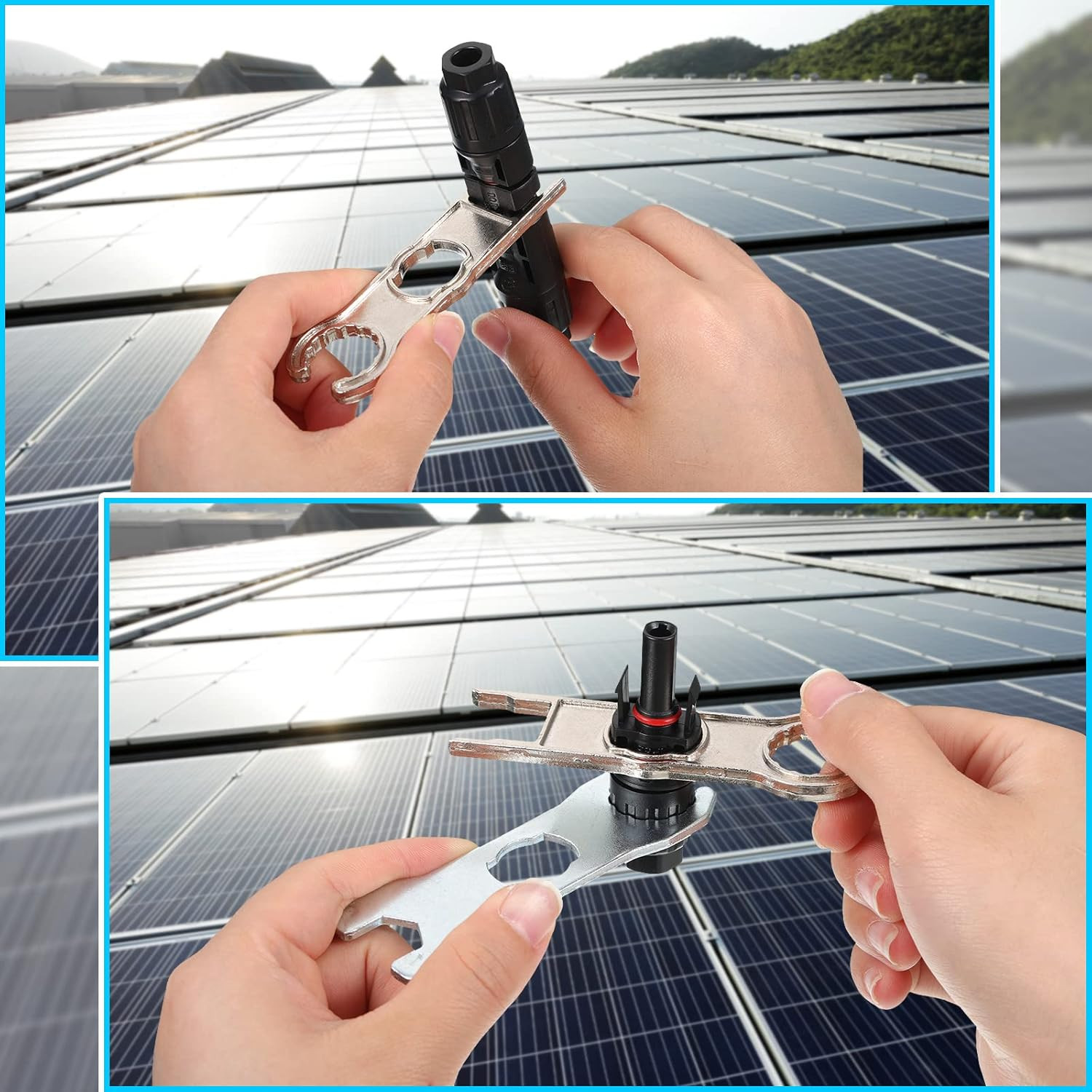 6 Pcs Solar Panel Connector Tool Solar Metal Spanner Wrench Solar PV Disconnect