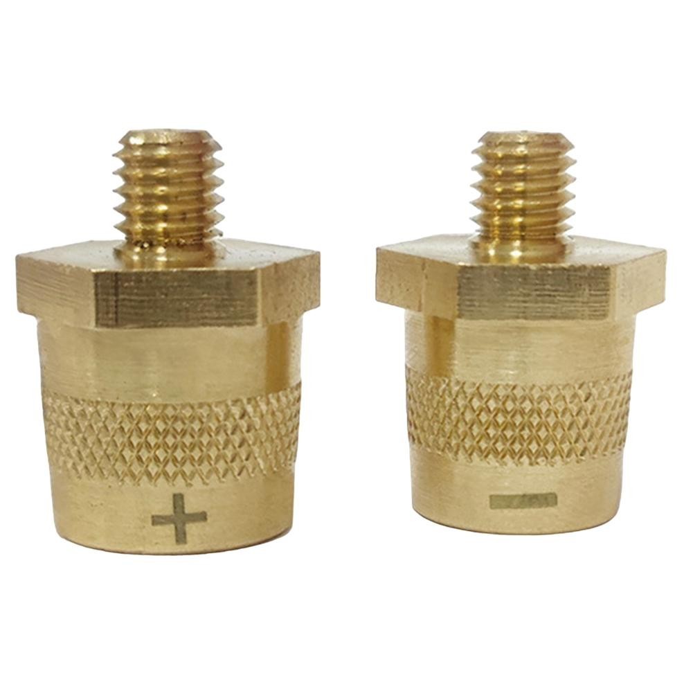 Solid Brass M8 Battery Connectors Easy Identification Positive Negative Ends