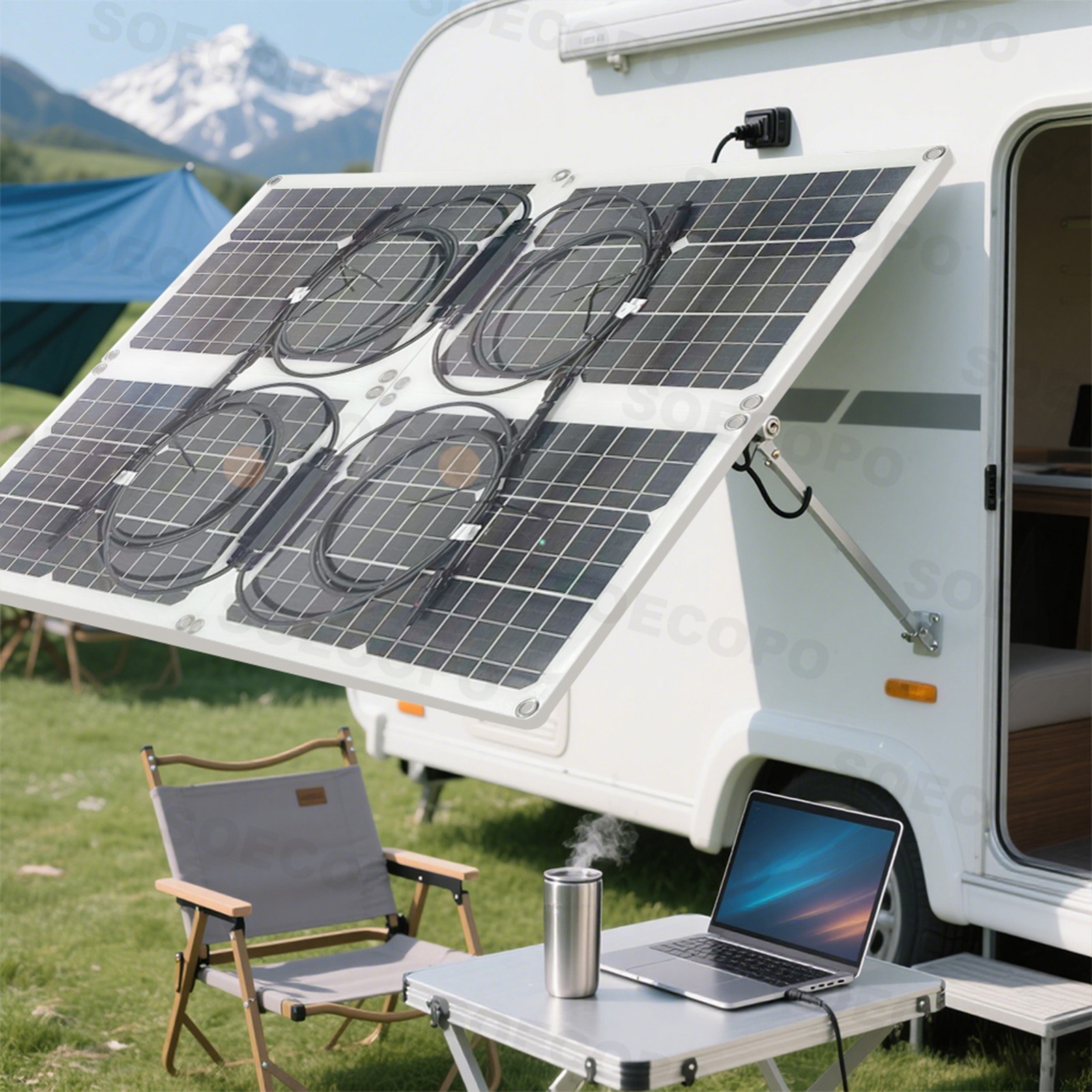 4 x 40W High-Efficiency PV Panels + 30A-100A Intelligent Controller for RV/HomQn