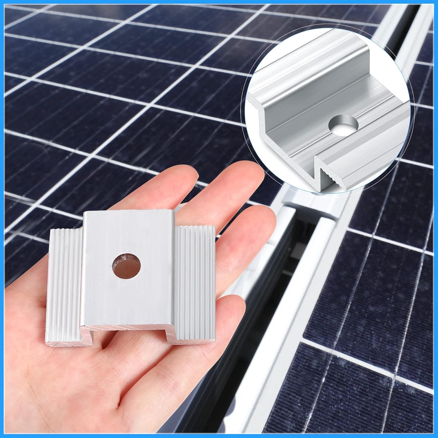 Powder-Coated 12-Pack Solar Panel Mid Clamps – Rust-Resistant Aluminum Brackets
