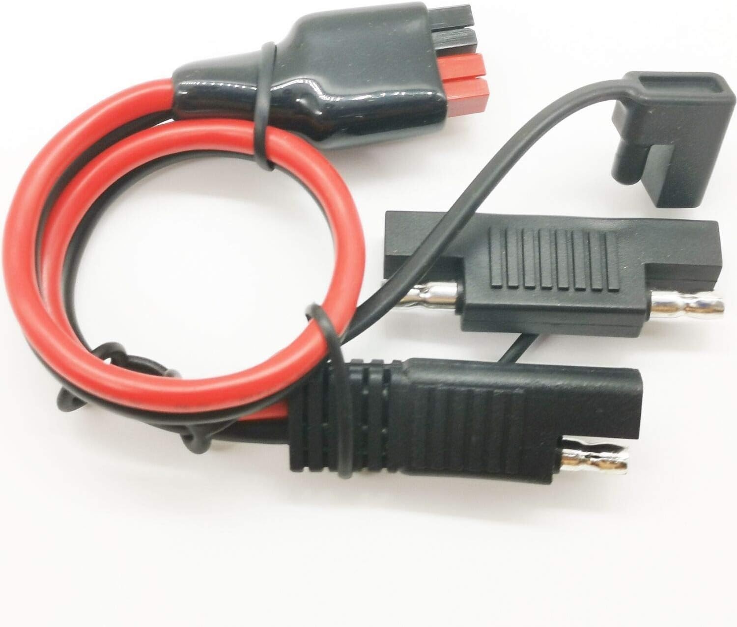 Solar Power Adapter Connector Cord With 1 SAE Polarity Reverse Connector-2 Ft