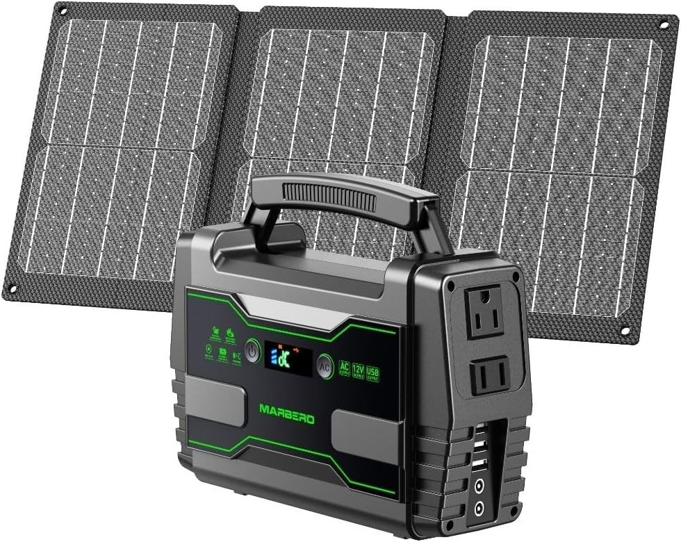 Lightweight 155Wh Solar Power Station with Fast QC3.0 USB Charging & LCD Display