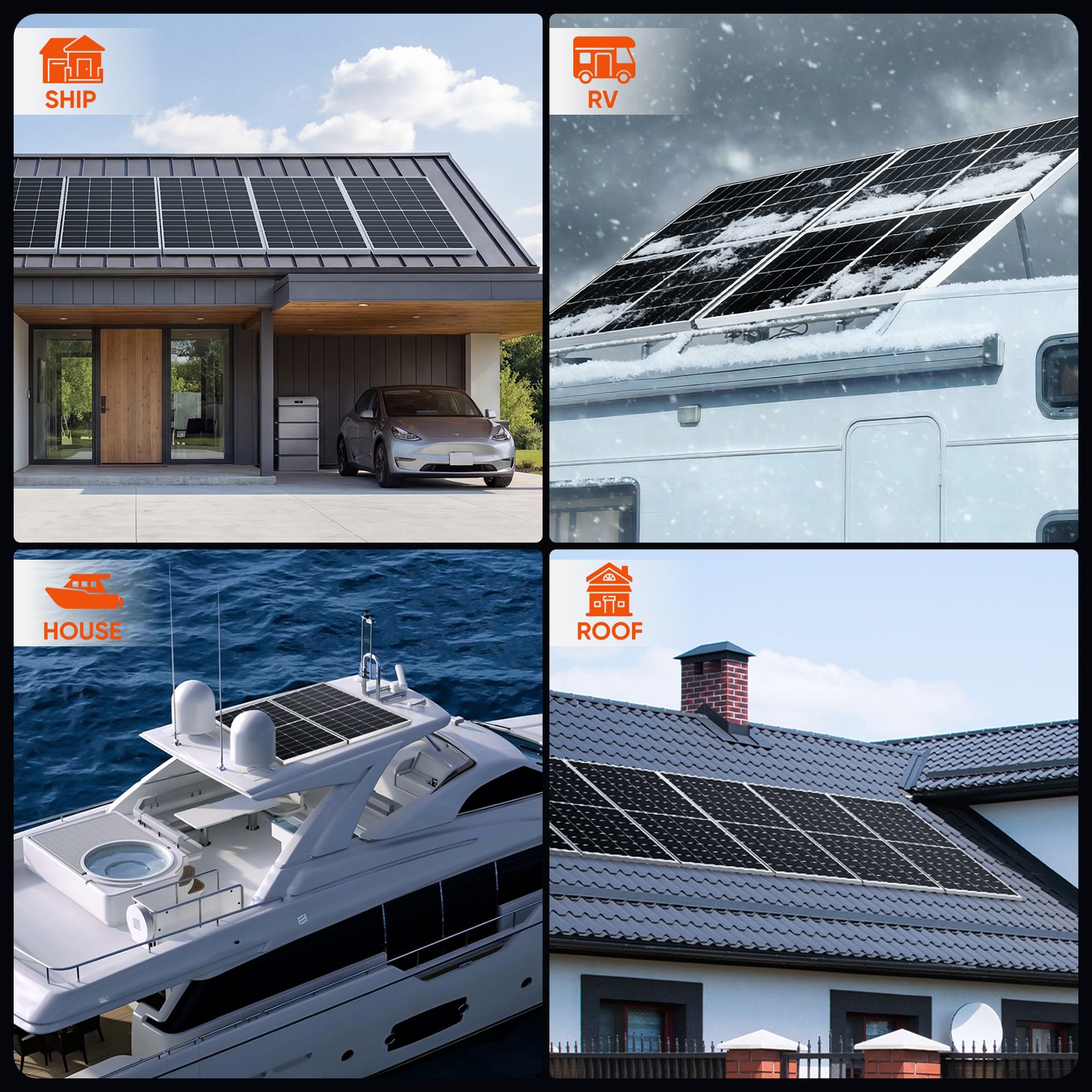 300W 600W 900W 1200W 12V Mono Solar Panel RV Home Camping Off-Grid Power Caravan