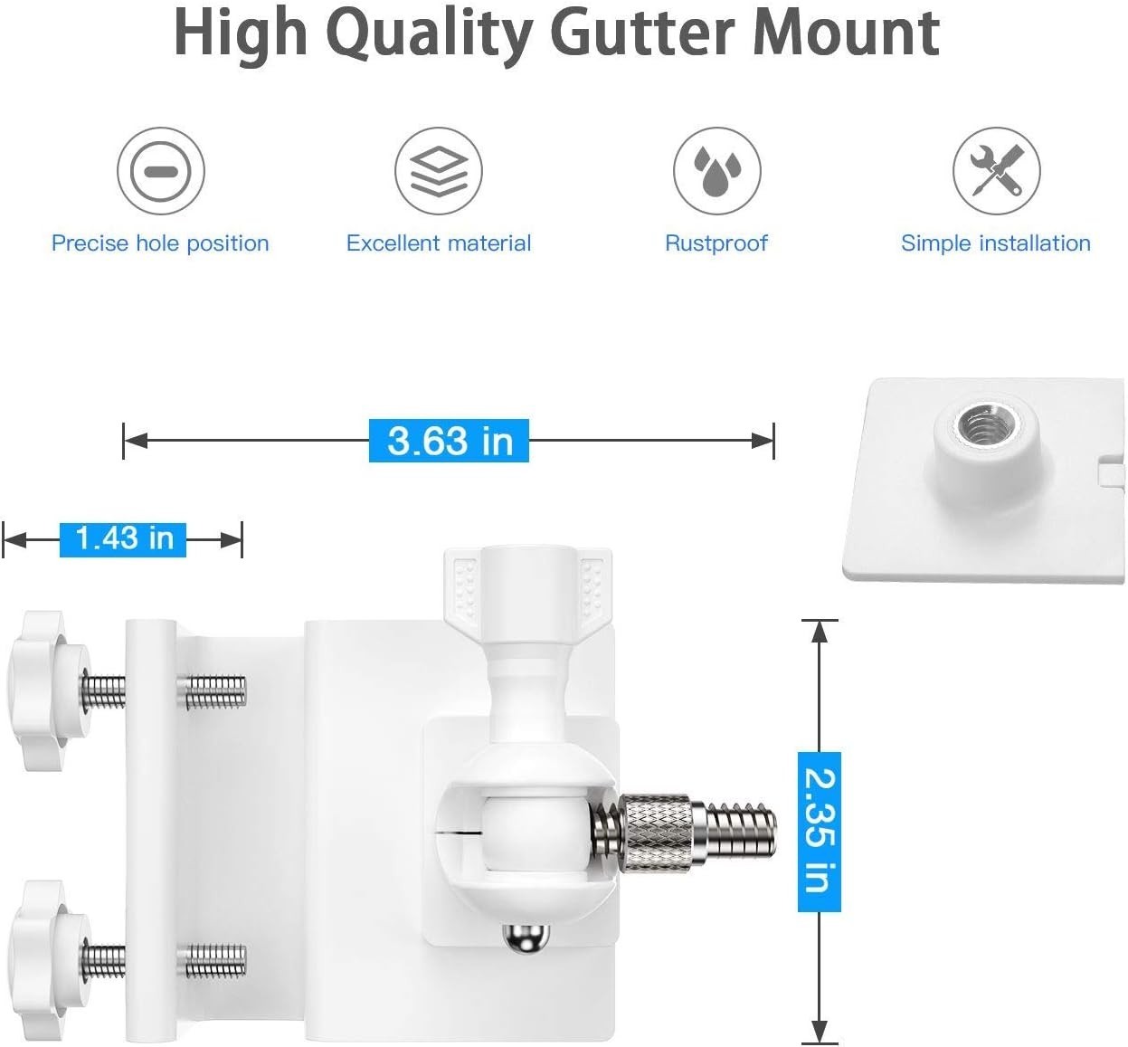 Weatherproof Aluminum Gutter Mount for Ring Solar Panel – Adjustable & Durable