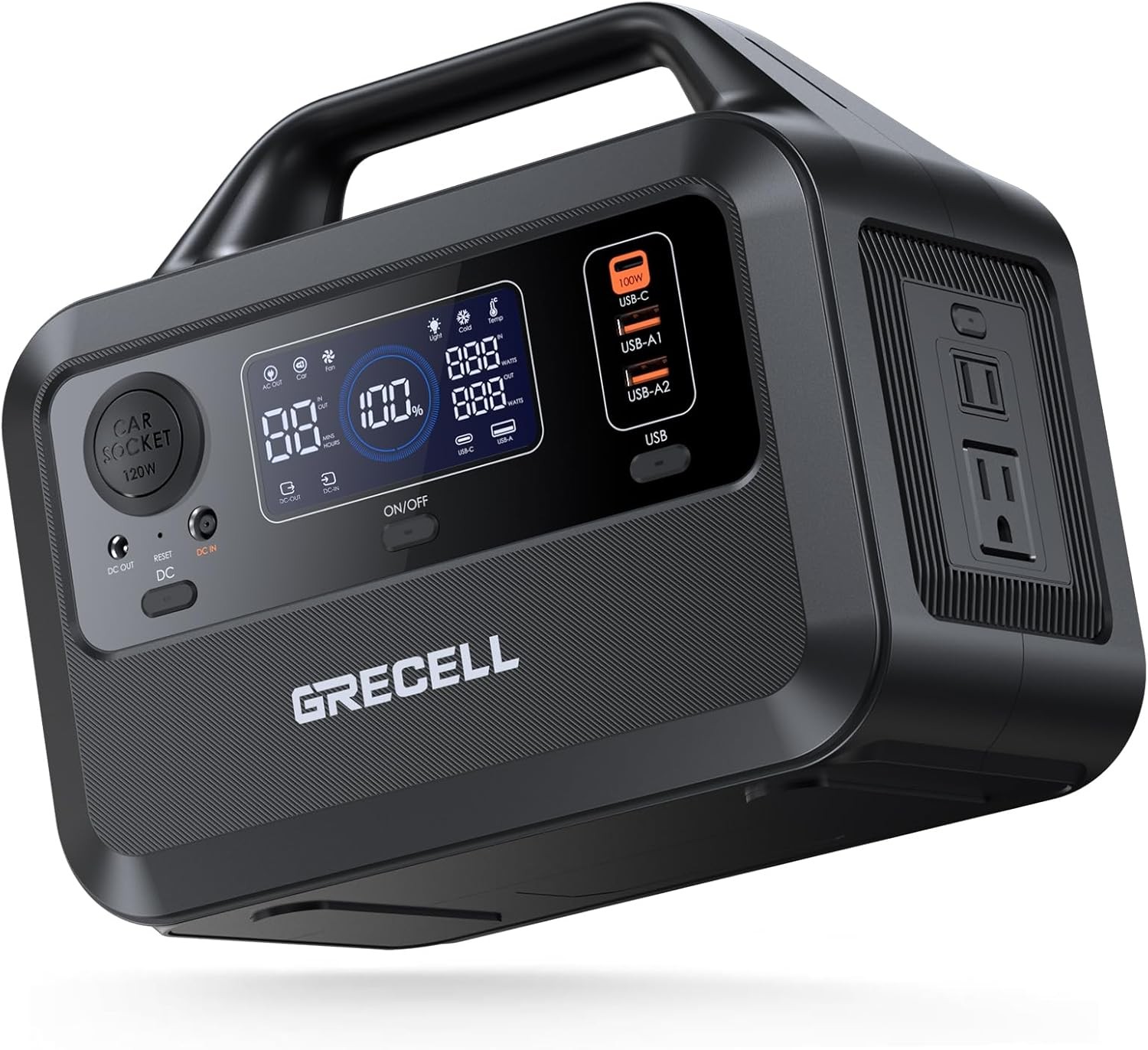 GRECELL Portable Power Station 300W, 288Wh Lithium Battery, 60W Fast Charging, U