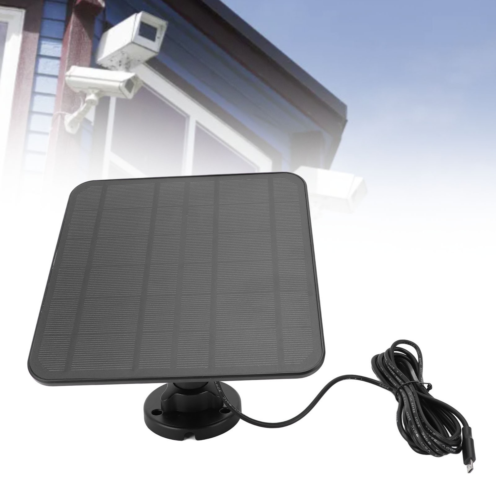 Solar Panel 6V 5W Type C Port IP65 Waterproof 360 Deg Rotatable For