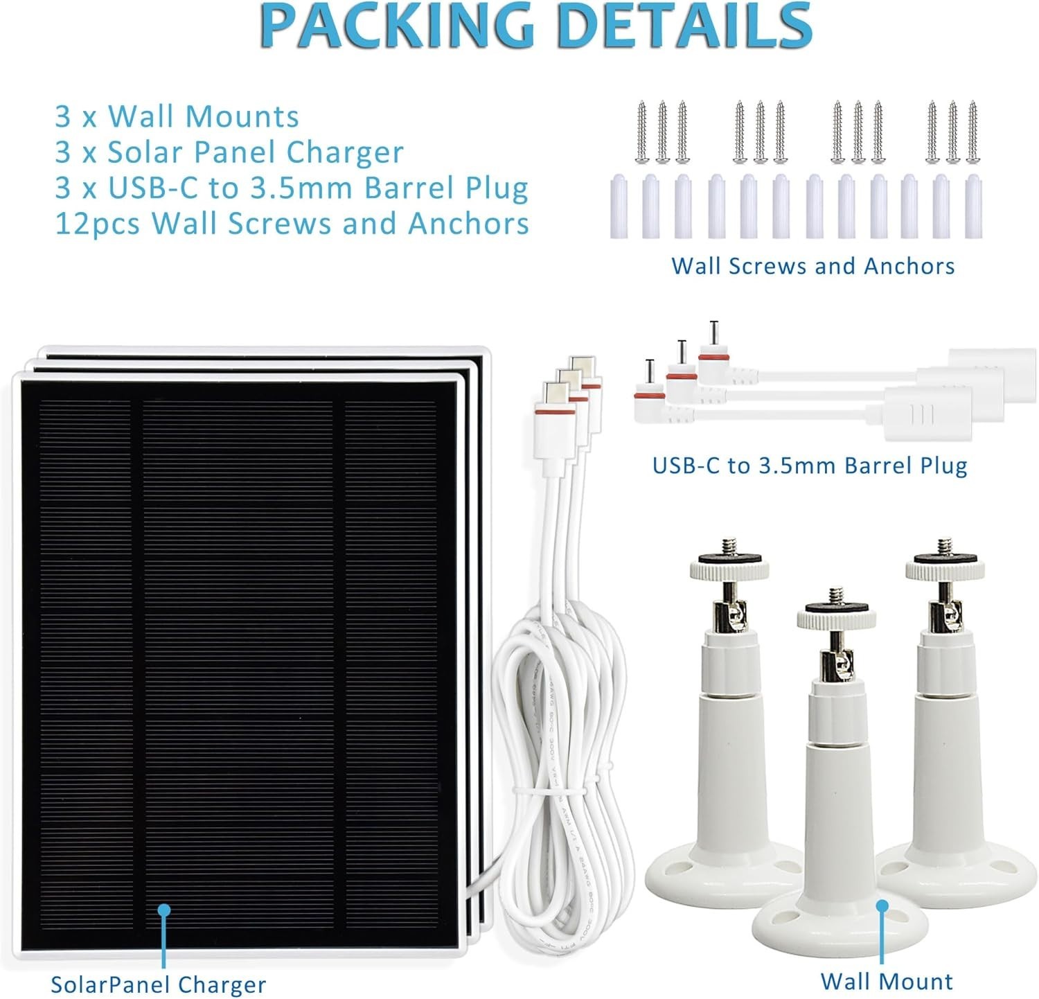 Solar Panel for Ring Stick Up and Spotlight