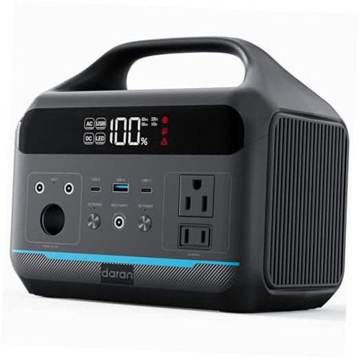 Portable Power Station 600W(1200W Surge) – 288Wh Solar Generator LiFePO4