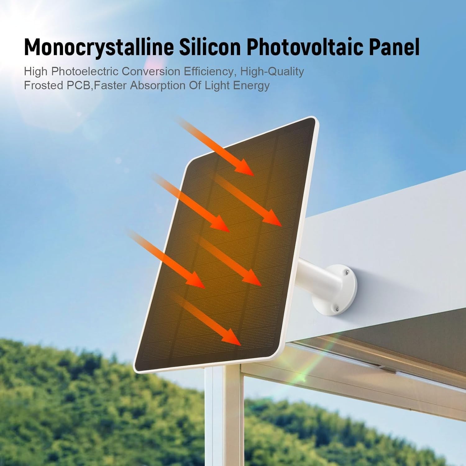 USB Solar Panel for Ring Camera – Type-C Solar Panel Charger 5V 6W with 10Ft Wat
