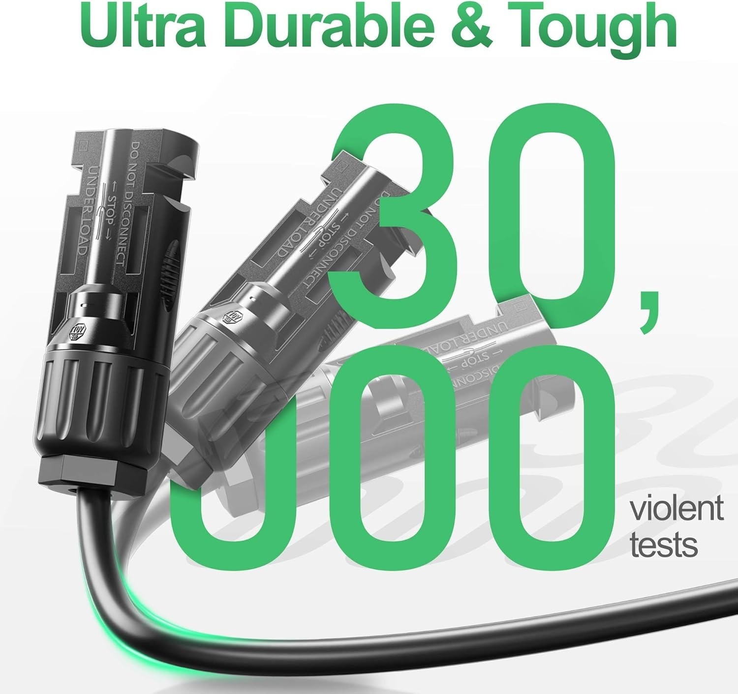 2 Pairs Solar Connectors Y Branch Parallel Adapter Cable for Solar Panel 1 to 2