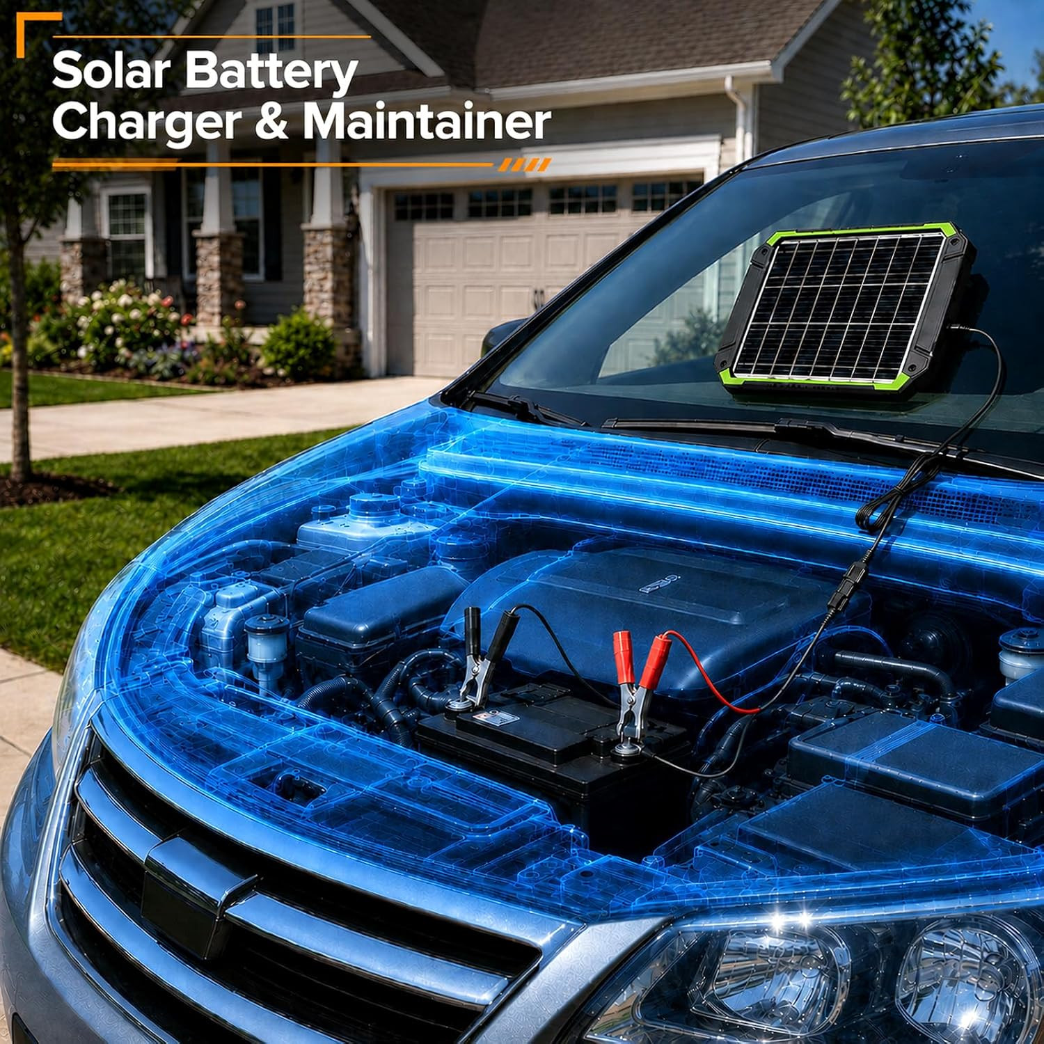 TOPRAY 20W 12V Solar Battery Maintainer & Trickle Charger | Battery Drain Reduct