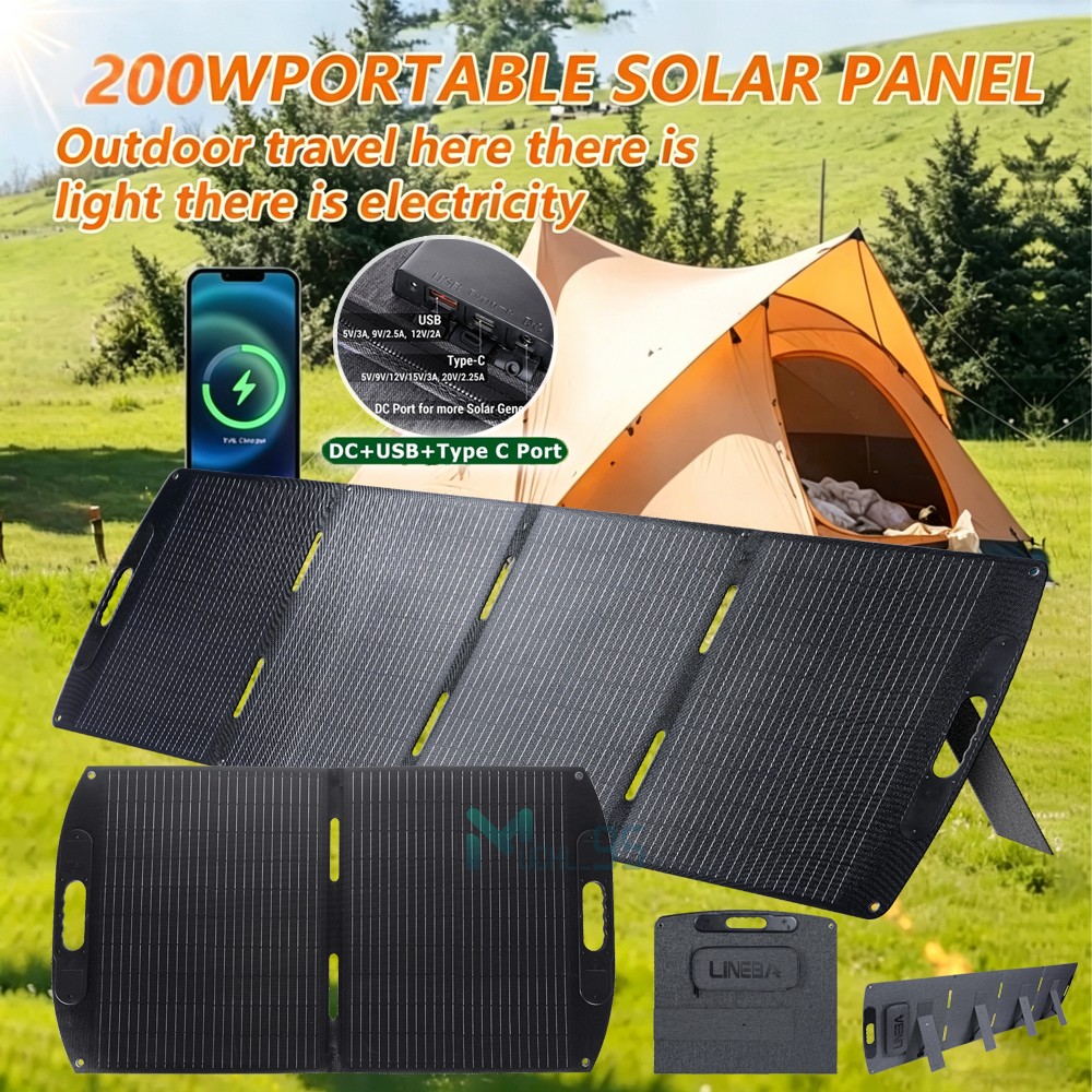 400W Portable Solar Panel Waterproof IP66 Foldable Solar Panel with Kickstand