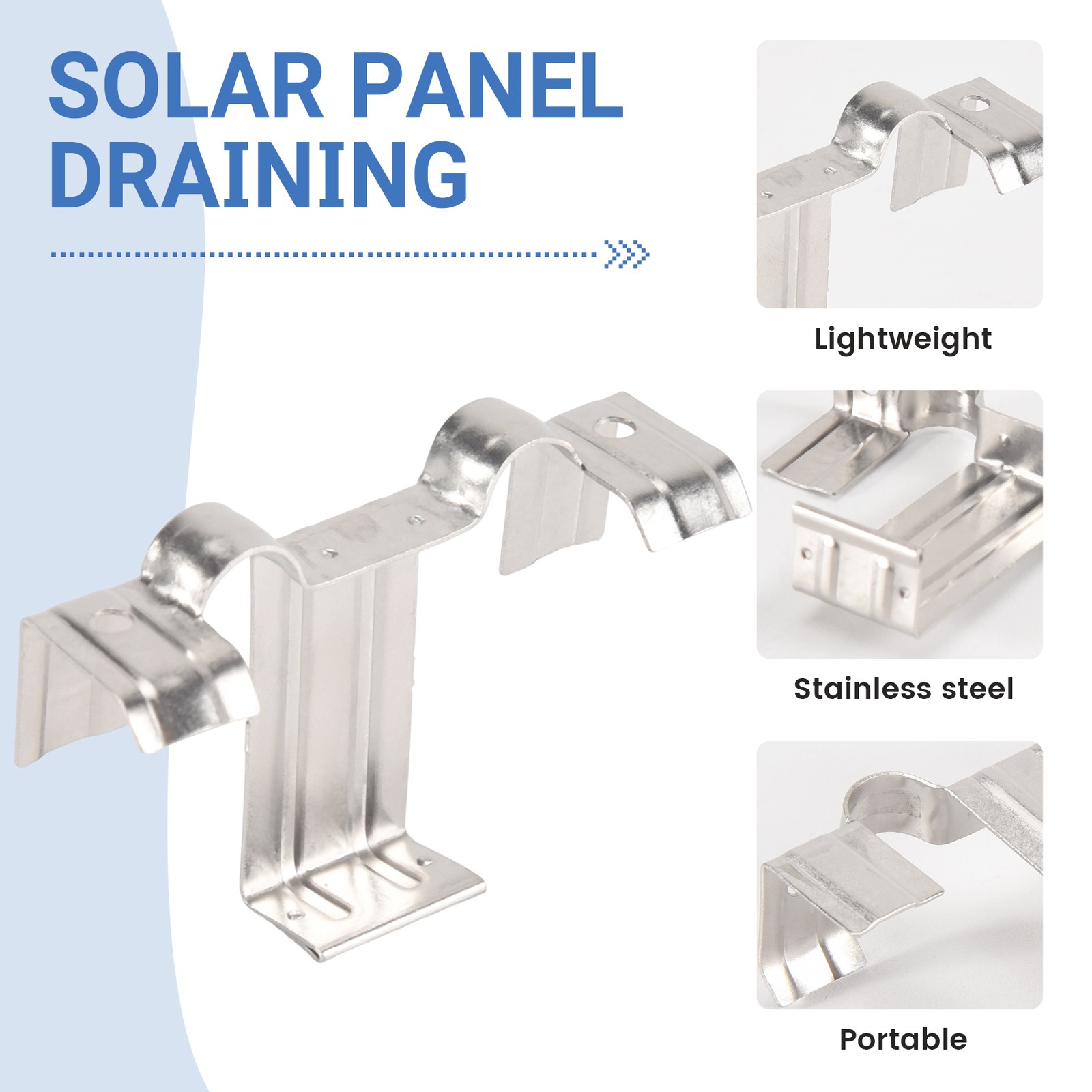 20PCS Photovoltaic Panel Drainage Buckle Plate Solar Panel Water 7094