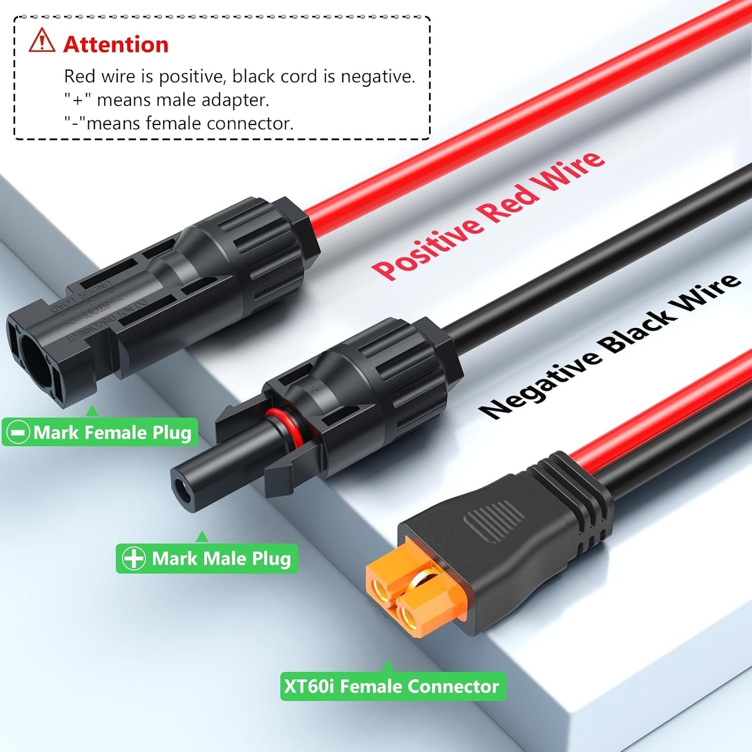 Flame-Retardant XT60i Solar Adapter Cable – Off-Grid System