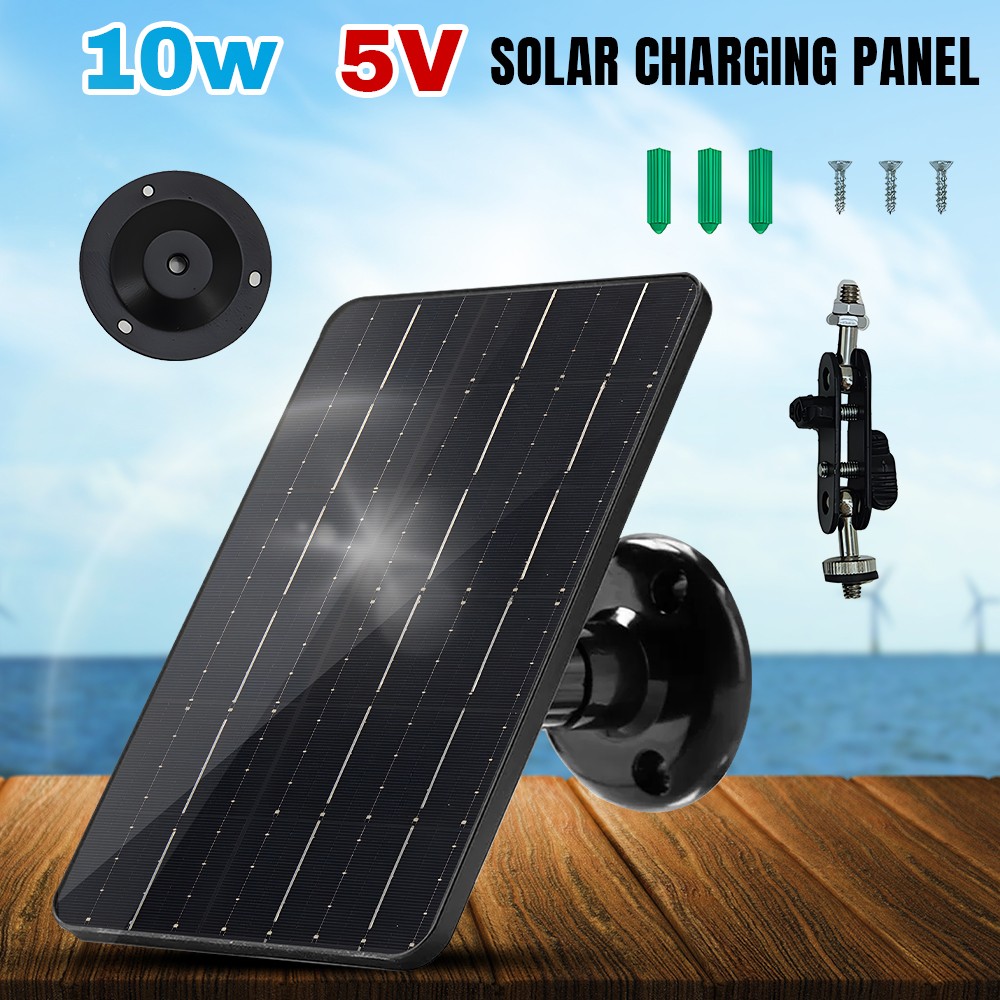 10W/5W Solar Panel for Security Camera USB Type-C Solar Cell Charger Waterproof