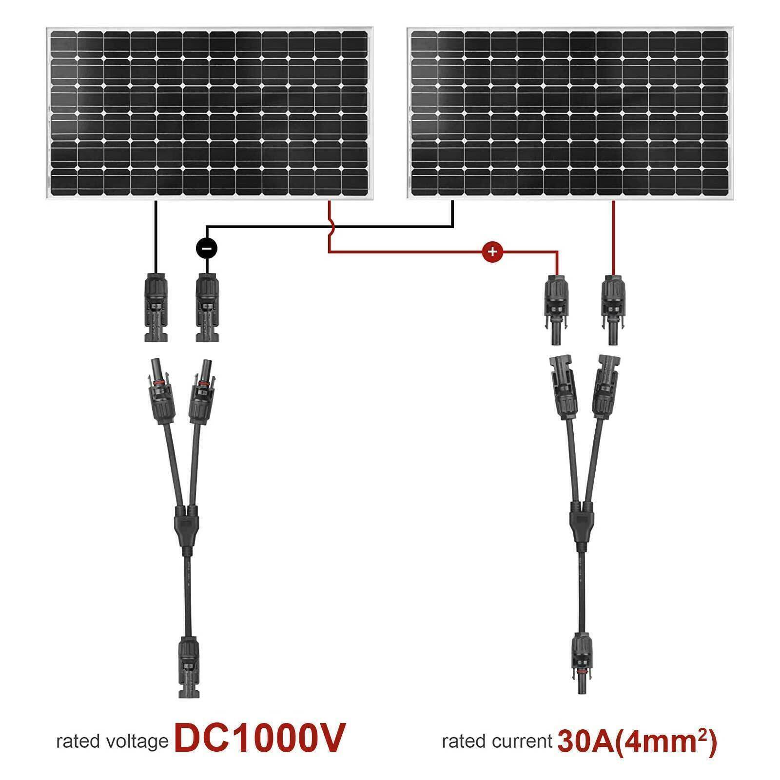 PFCTART Solar Panel Y Branch Cable Connection Waterproof Adapter Connector IP67