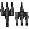 T-branch solar connector for splitting strings.