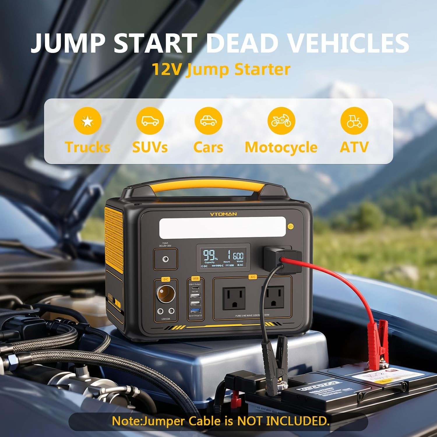 Jump 600X Portable Power Station 600W Surge 1200W, 299Wh LiFePO4 Battery Sola…