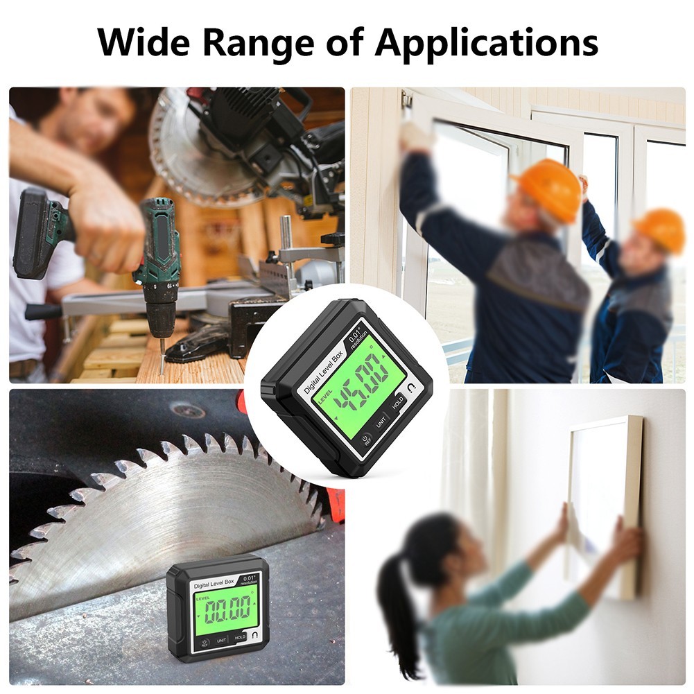 Digital Protractor with Magnetic Attachment and Compact Portable Design