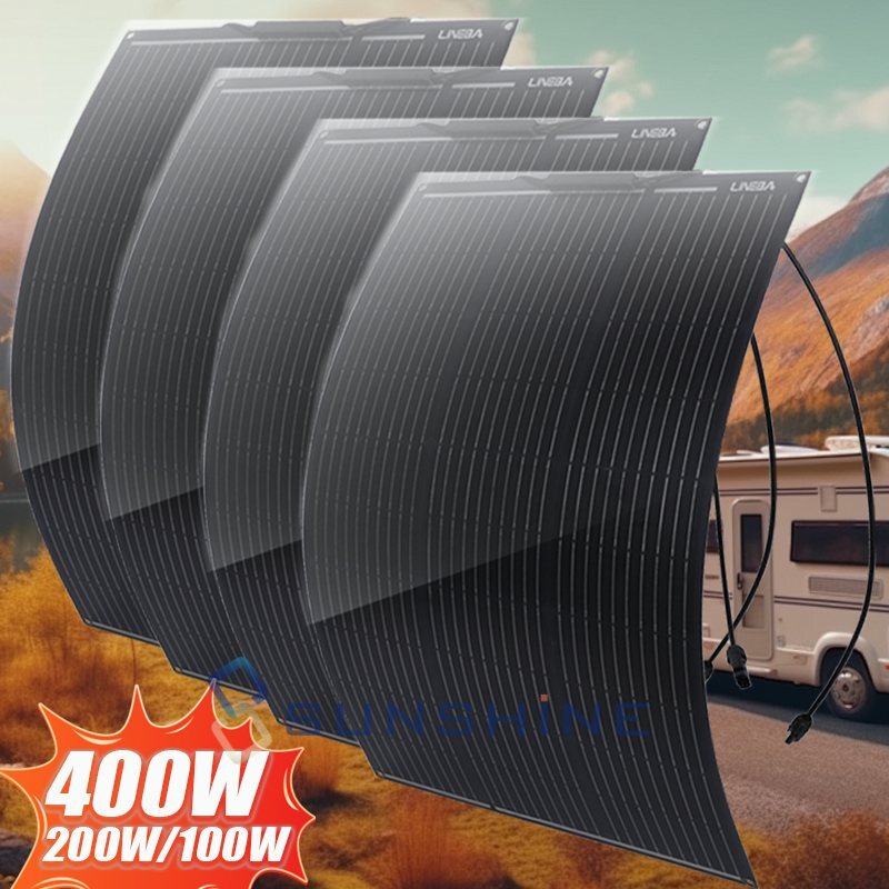 400W Mono Solar Panel 12/24V Power Charging Battery Home Boat PV RV Car Off-Grid