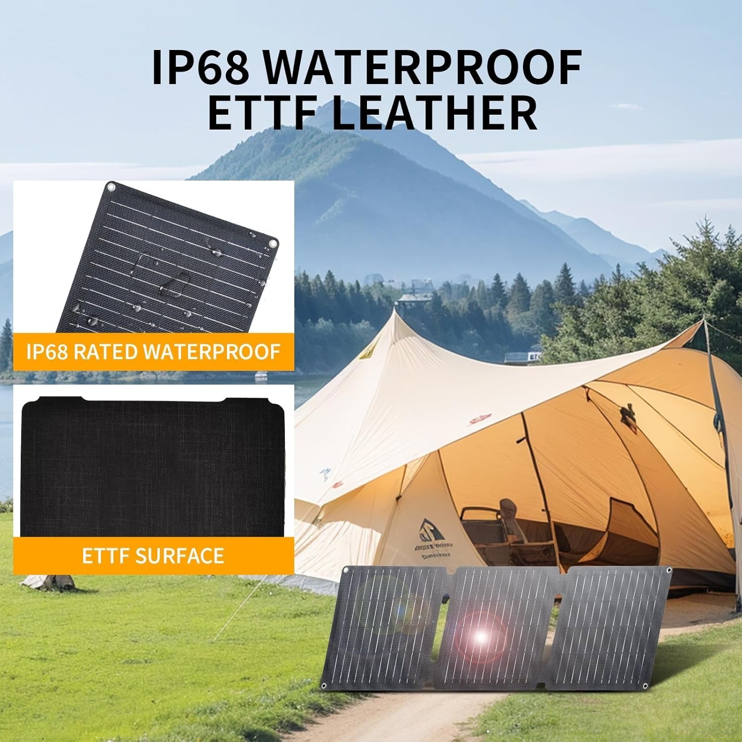 30W Portable Solar Panel,Foldable Solar Panels Charger for Camping Hiking Out…