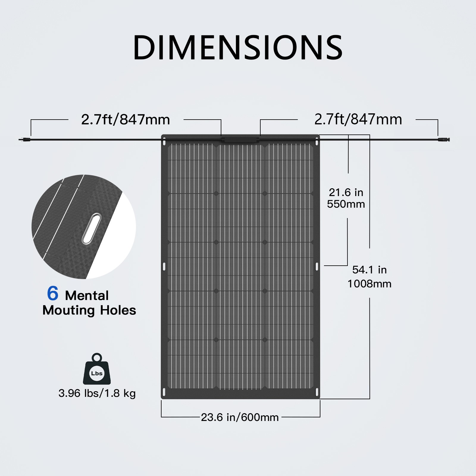 100W Flexible Solar Panel Black Solar Charger For Power Station Camping Outdoor