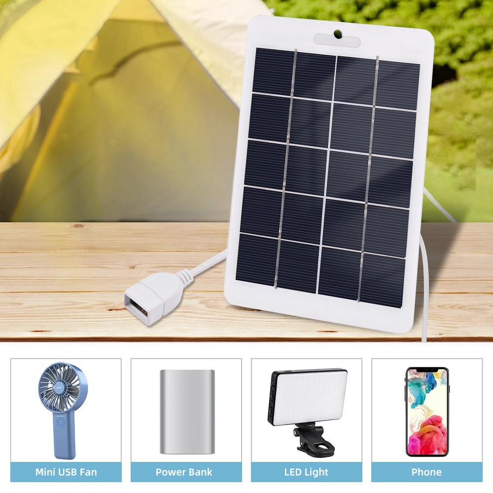 5W Portable Solar Panel Power USB Maintainer Outdoor Battery Cell Phone Charger