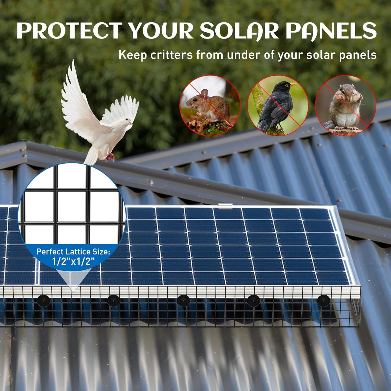 ZeroPone 8inch x 100ft Solar Panel Bird Guard, Critter Guard for Solar Panels wi