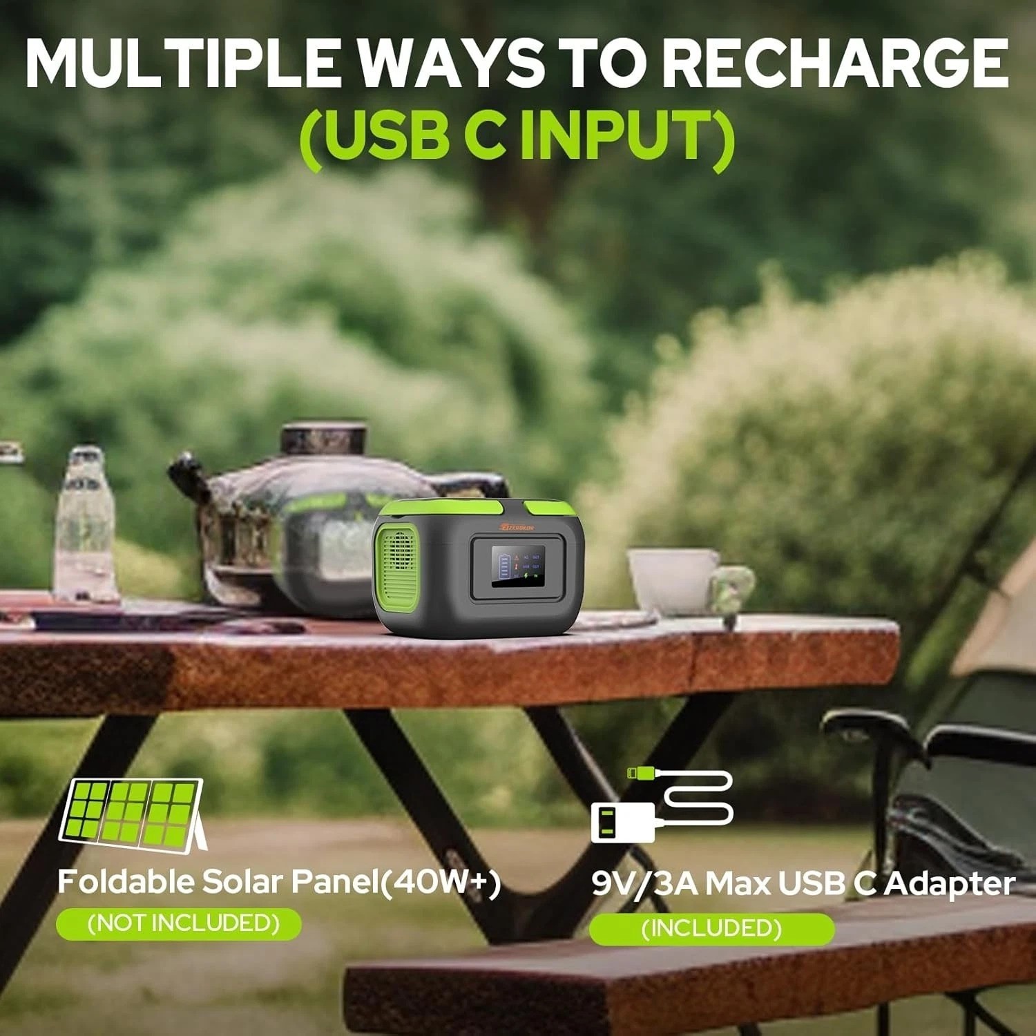 Compact 120W Power Station Solar Backup Battery Generator Lightweight