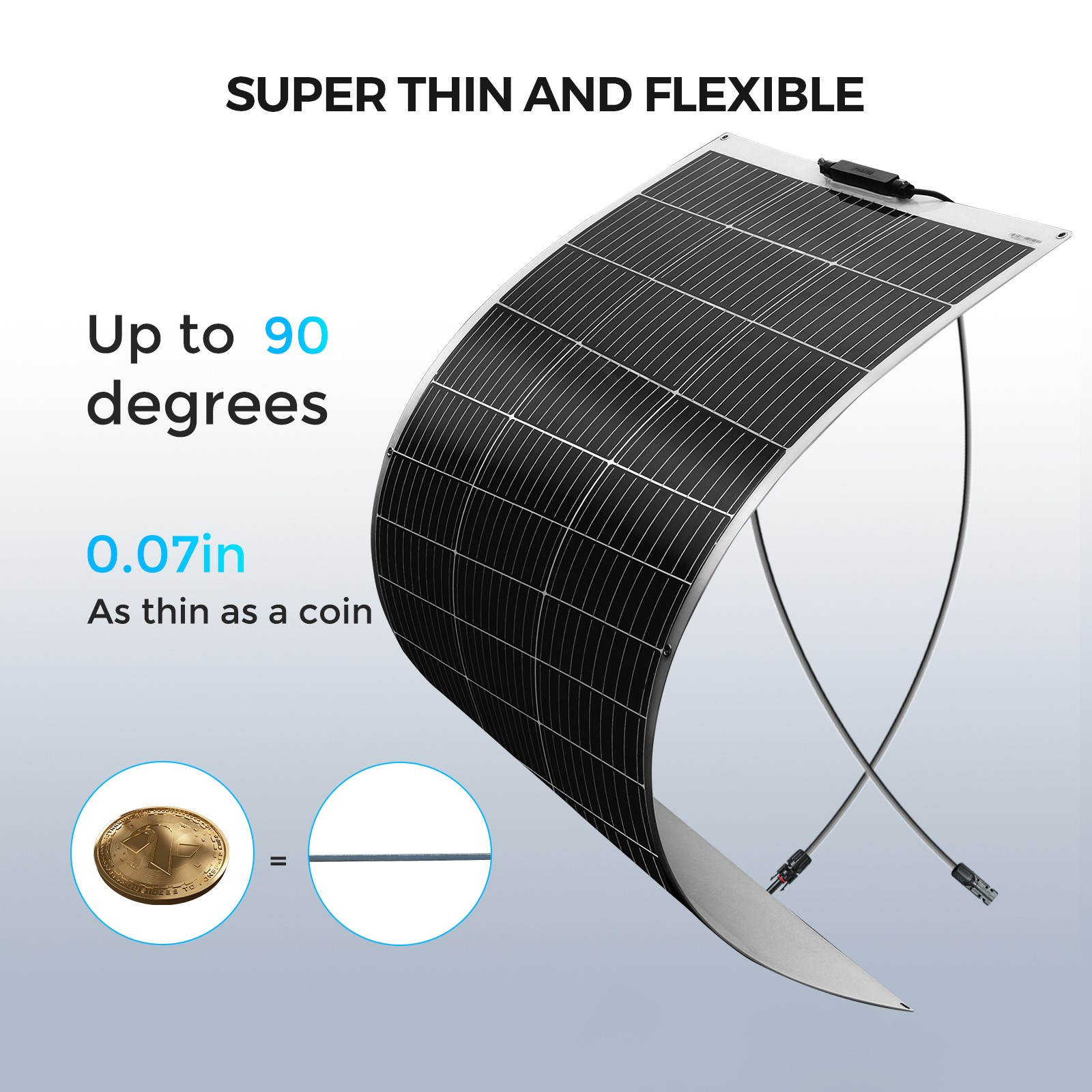 120W Solar Panel Flexible Monocrystalline PV Charging For RV Boats Camping White
