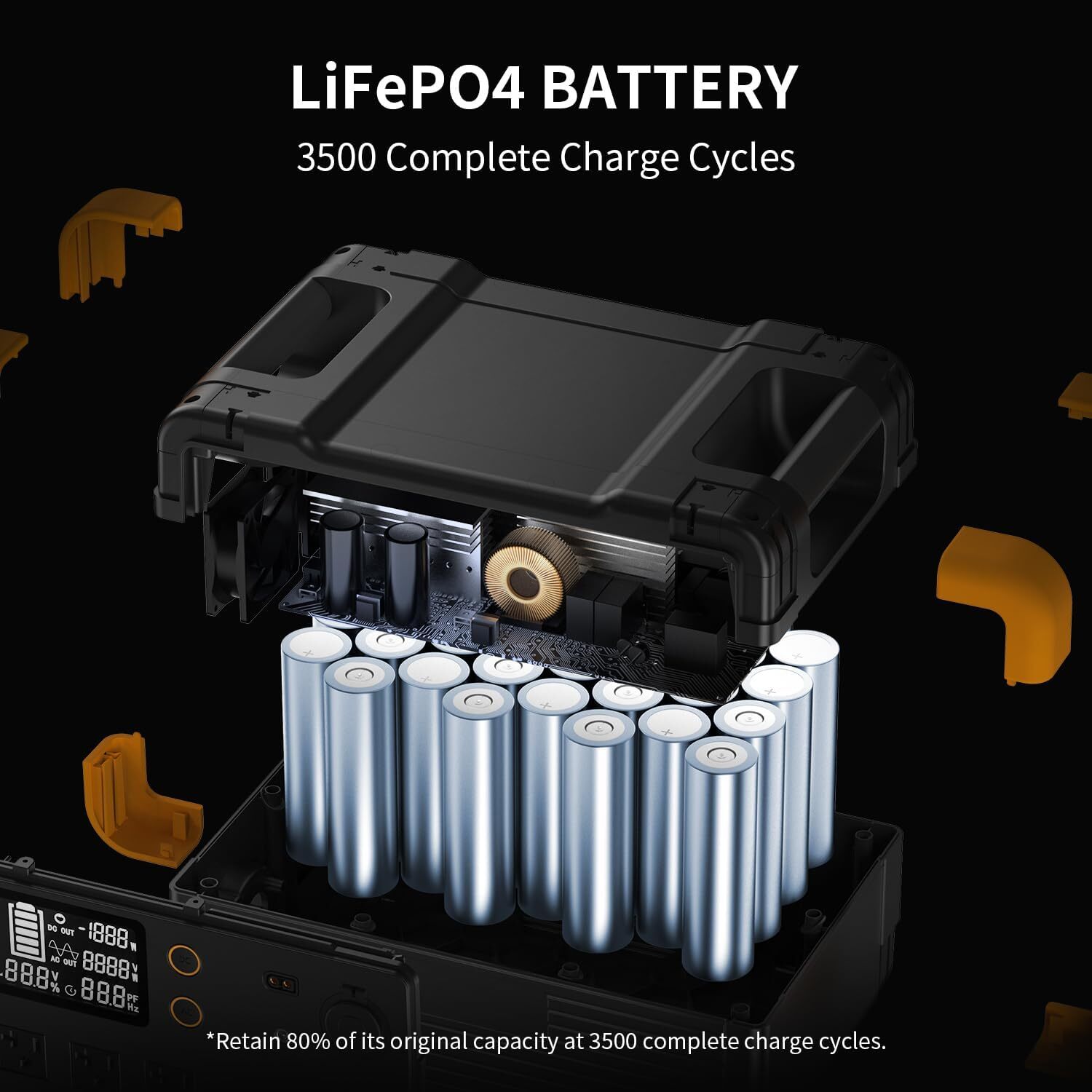 PECRON Used E2400LFP Portable Power Station 2048Wh Lifepo4 Battery Backup 2400W