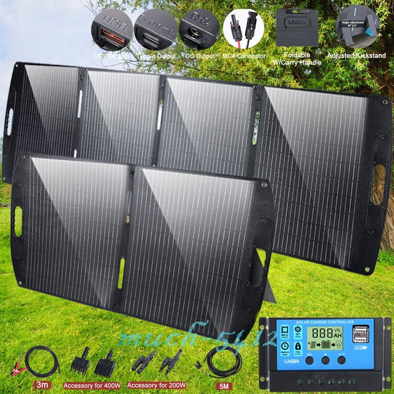 100W 200W Portable Folding Solar Panel Kit Solar Charger for Power Station Camp