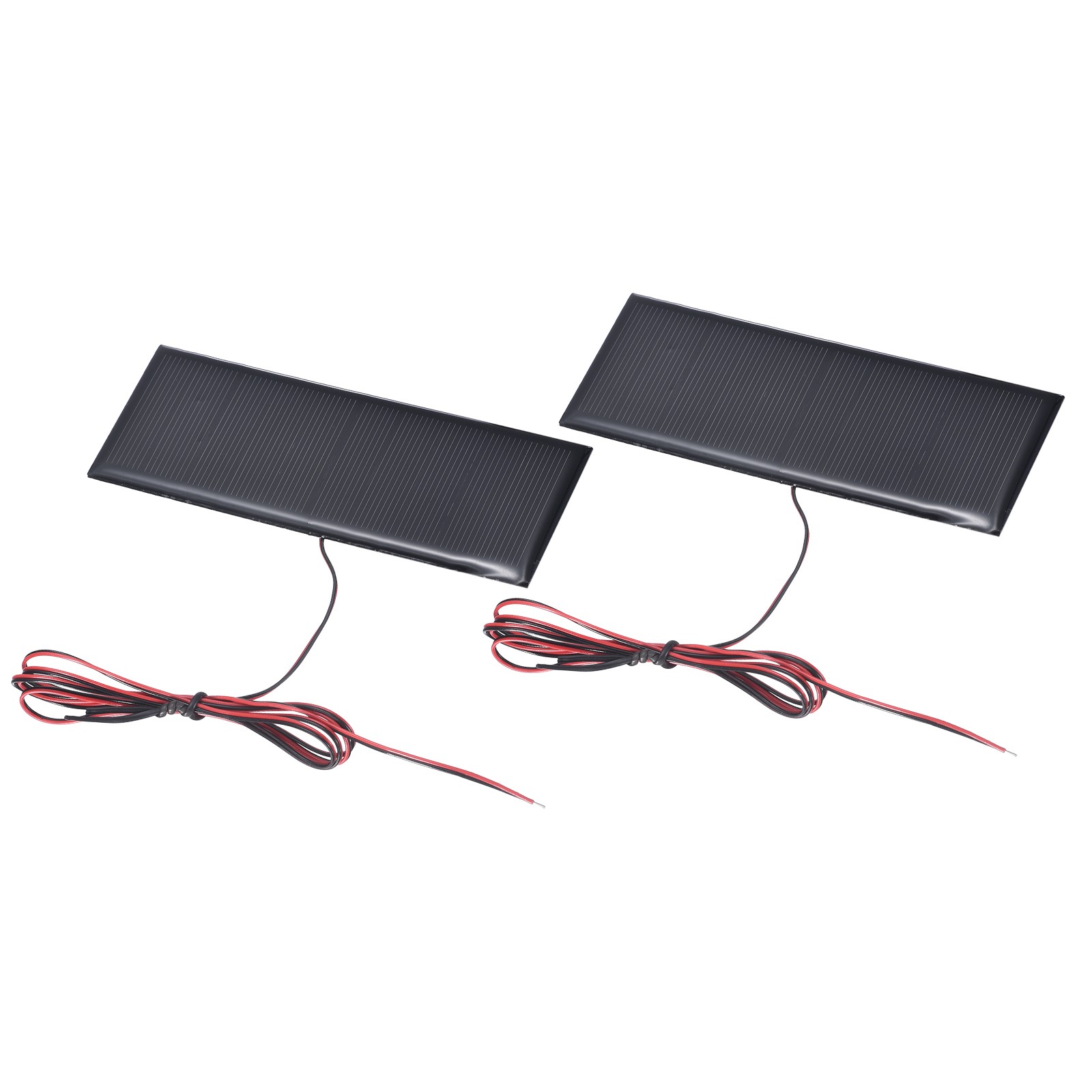 2Pcs 5V 0.6W 100mA Mini Solar Panels with Cable, 120 x 45mm