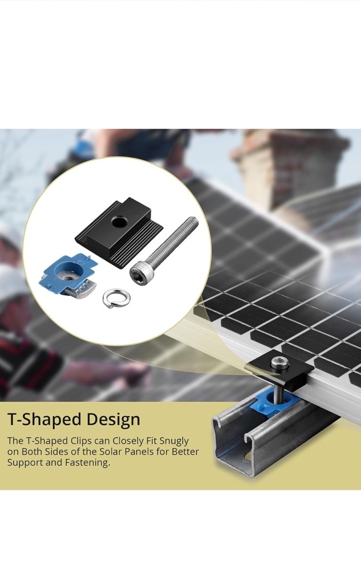10 Pcs Solar Panel Middle Clamps 35mm Aluminium Solar Panel Mount Mid Clips