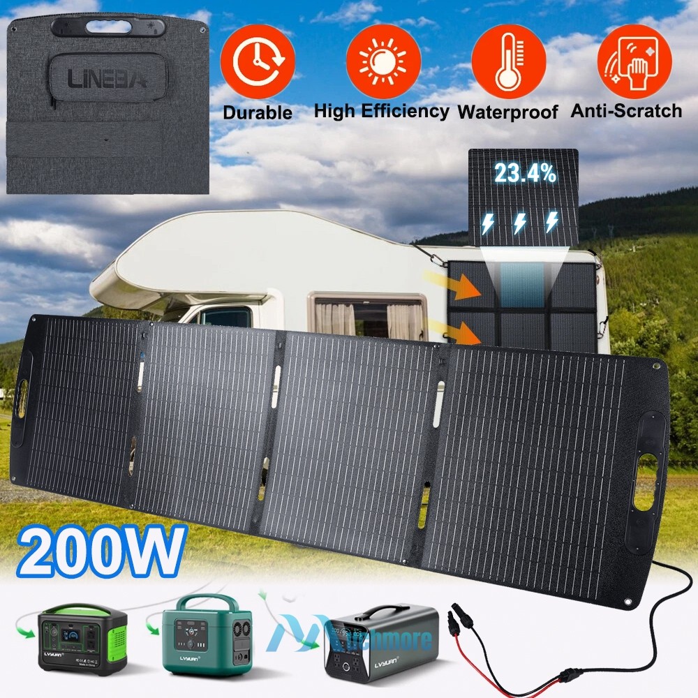 100W 200W 12V ETFE Mono Solar Panel Foldable IP68 for Power Station Easy Carry