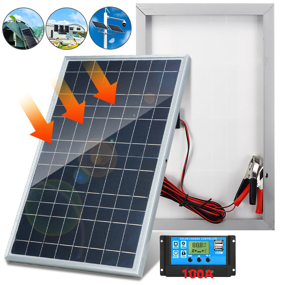 Trickle 30W Solar Panel w/ Controller 12V Battery Charger Kit Maintainer Car RV